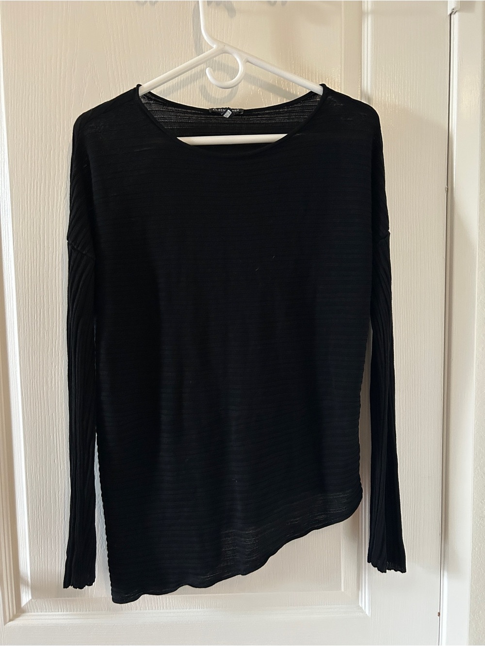 Eileen Fisher Black Asymmetrical Lagenlook Sweater Medium Whimsygoth Witchy